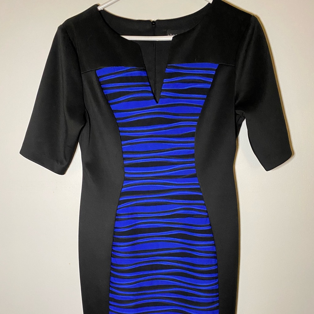 Connected apparel –  royal blue & black dress